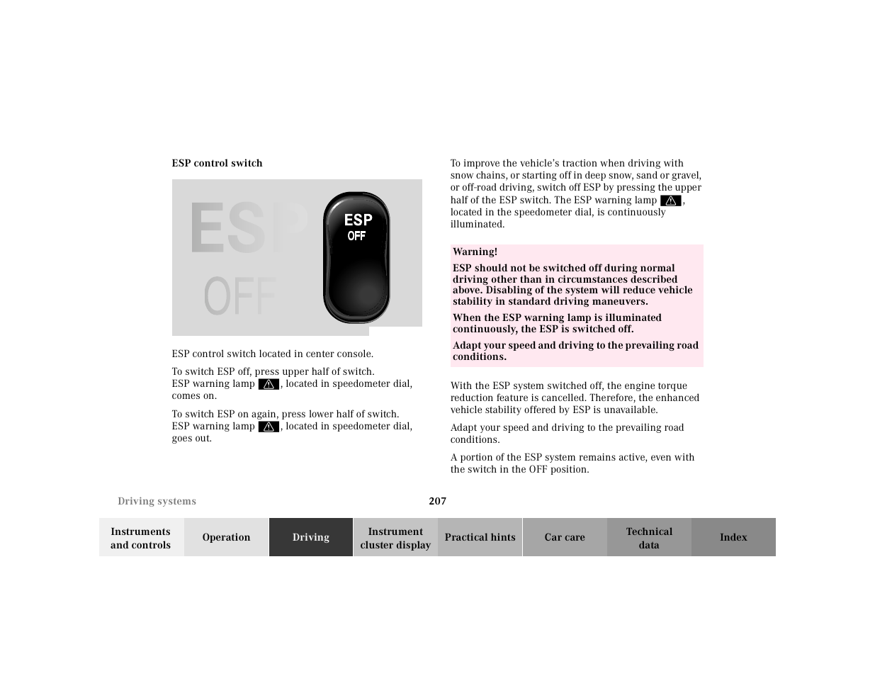 Mercedes-Benz 2001 ML 55 AMG User Manual | Page 210 / 317