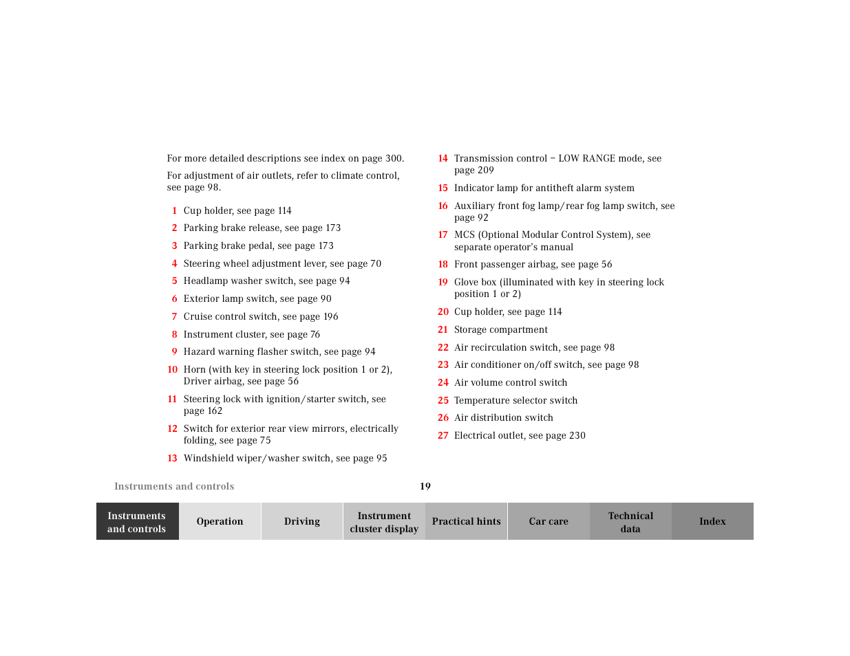 Mercedes-Benz 2001 ML 55 AMG User Manual | Page 22 / 317