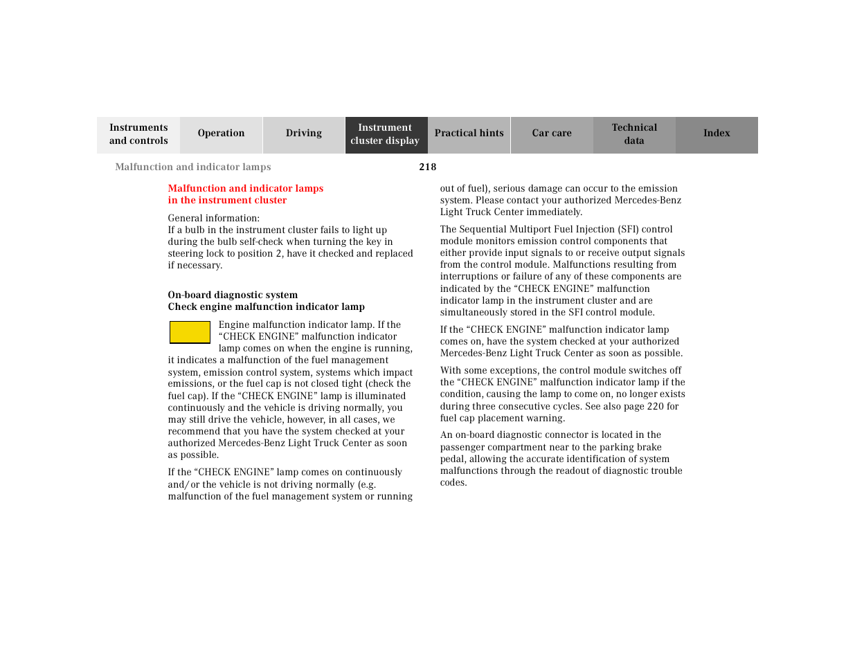 Mercedes-Benz 2001 ML 55 AMG User Manual | Page 221 / 317