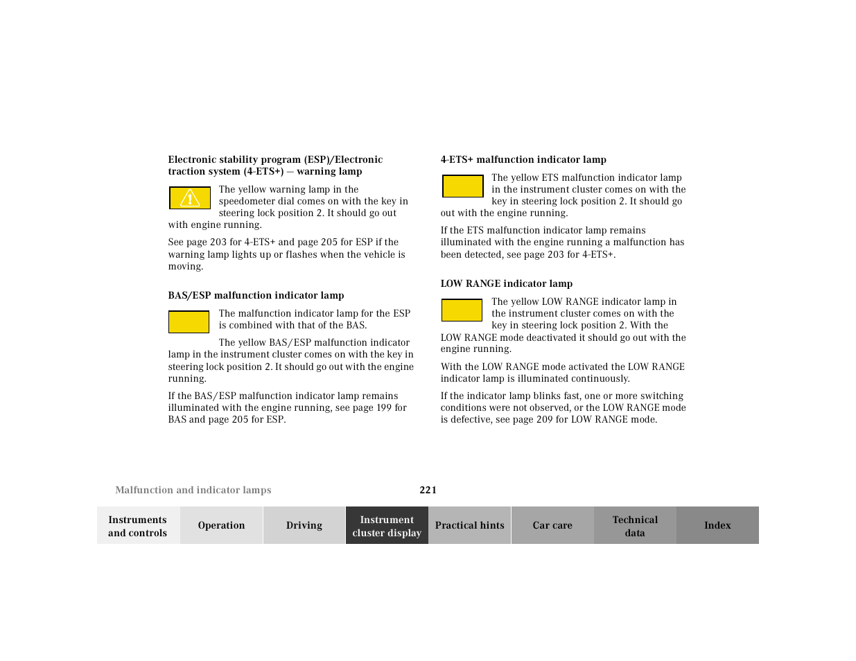Mercedes-Benz 2001 ML 55 AMG User Manual | Page 224 / 317