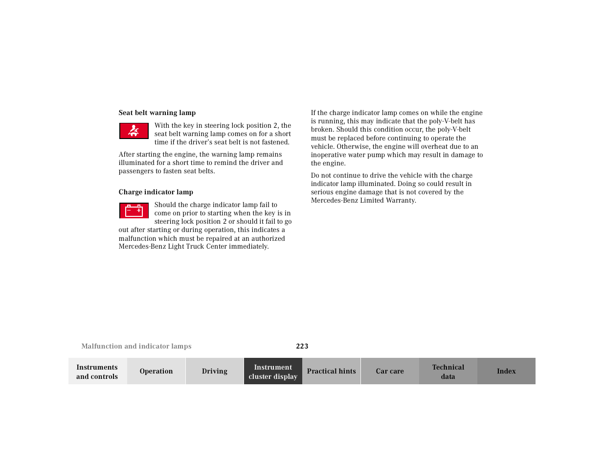 Mercedes-Benz 2001 ML 55 AMG User Manual | Page 226 / 317