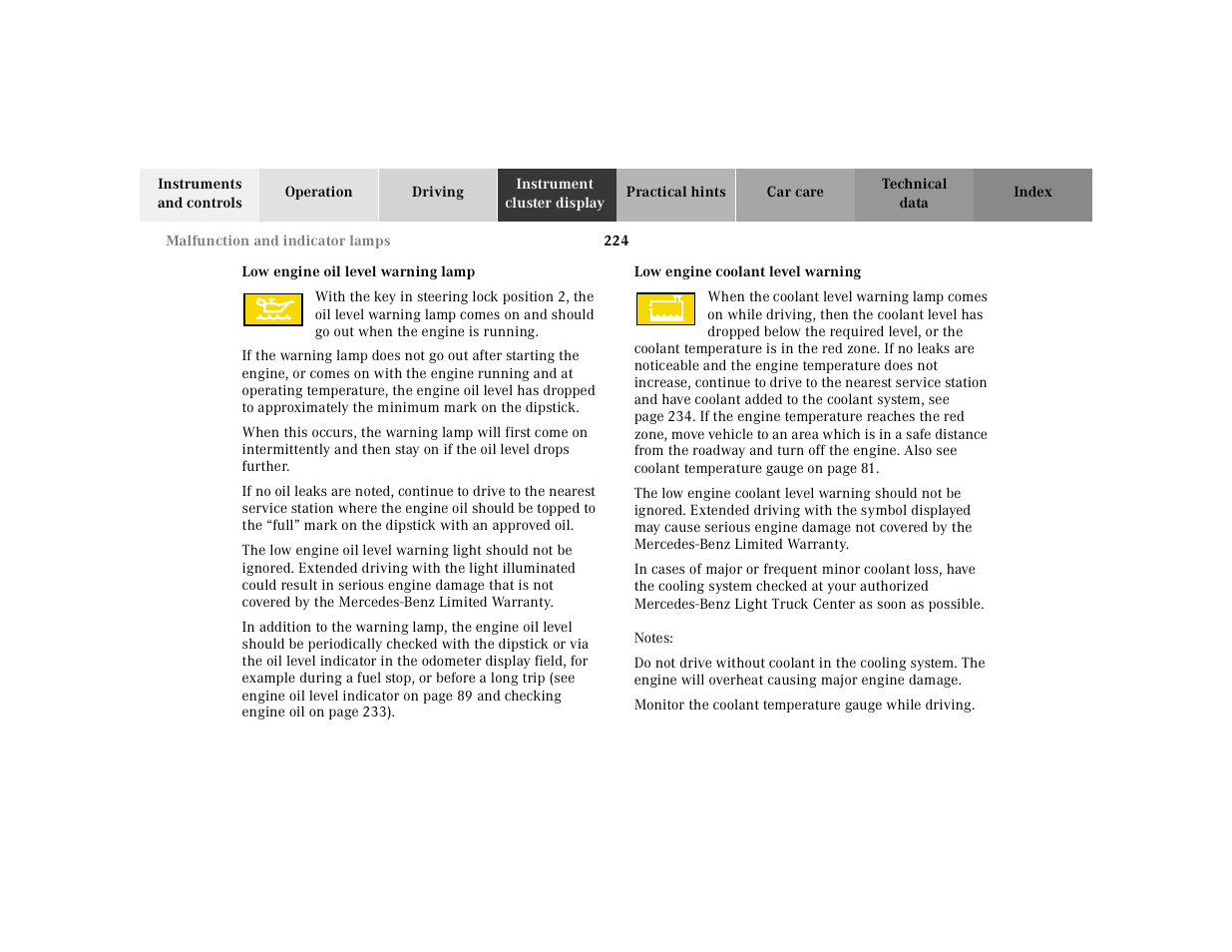 Mercedes-Benz 2001 ML 55 AMG User Manual | Page 227 / 317