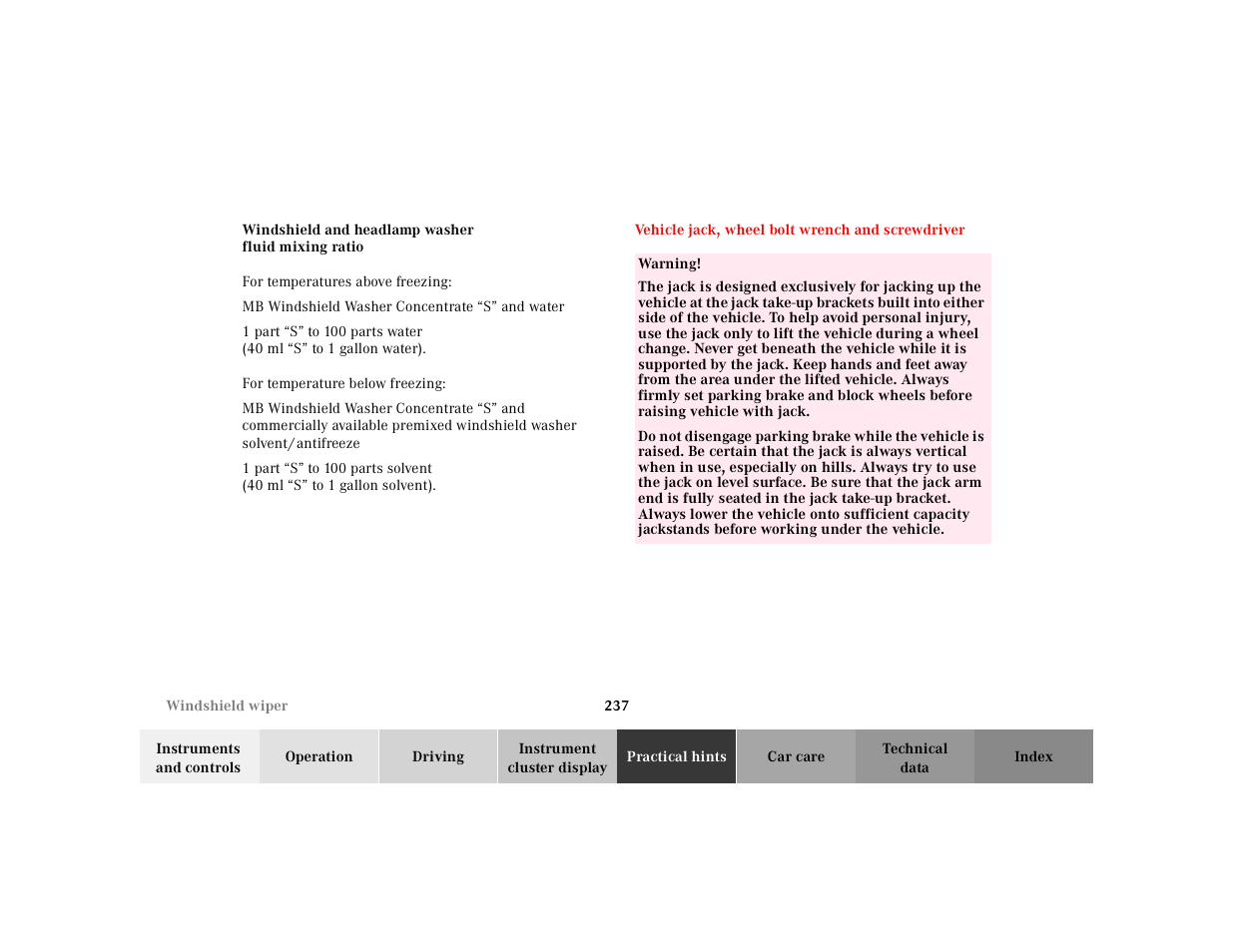 Mercedes-Benz 2001 ML 55 AMG User Manual | Page 240 / 317