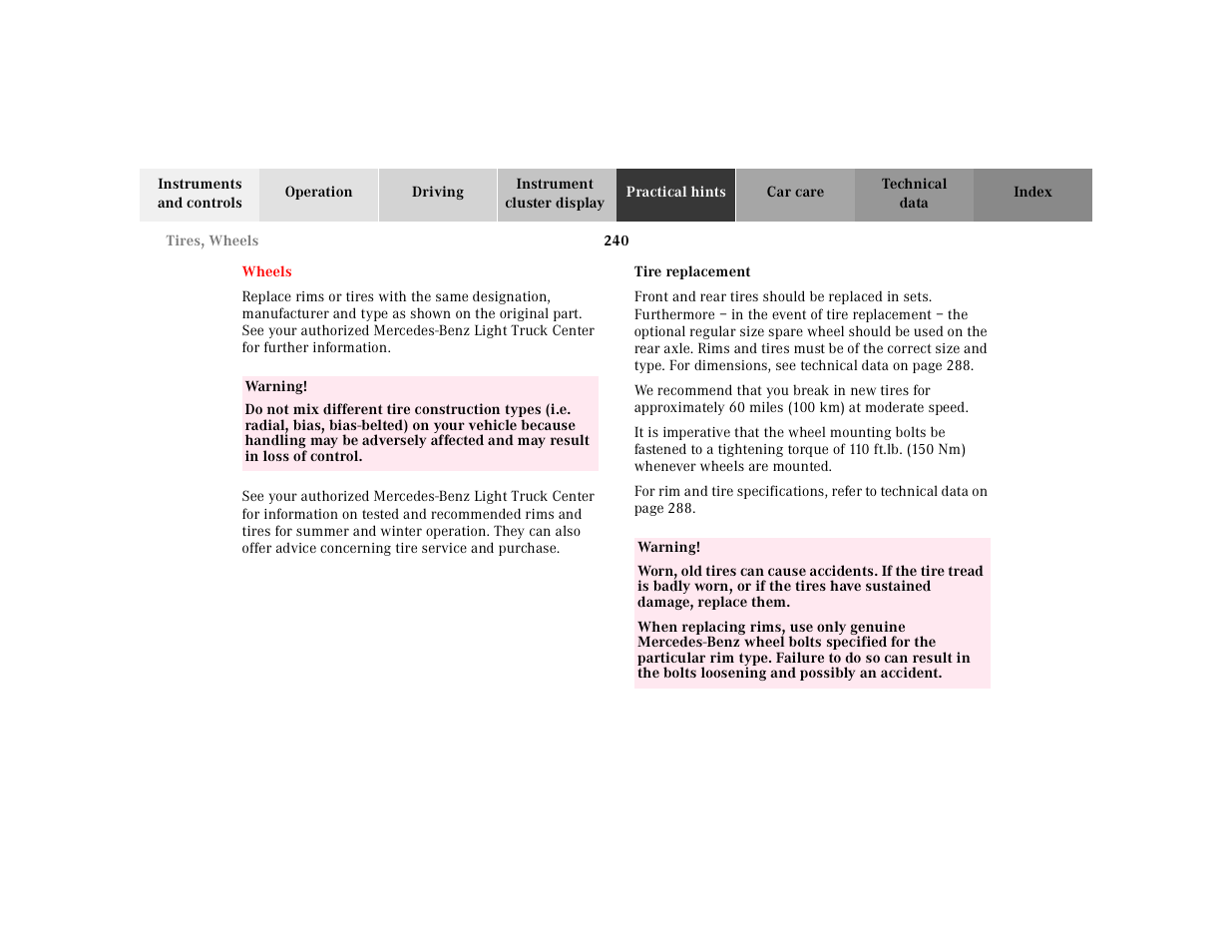 Mercedes-Benz 2001 ML 55 AMG User Manual | Page 243 / 317