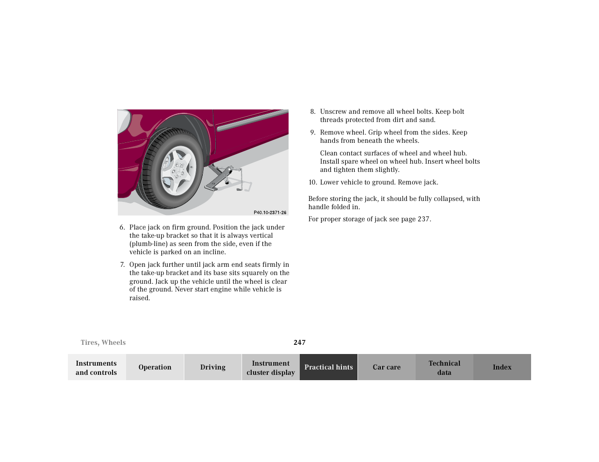 Mercedes-Benz 2001 ML 55 AMG User Manual | Page 250 / 317