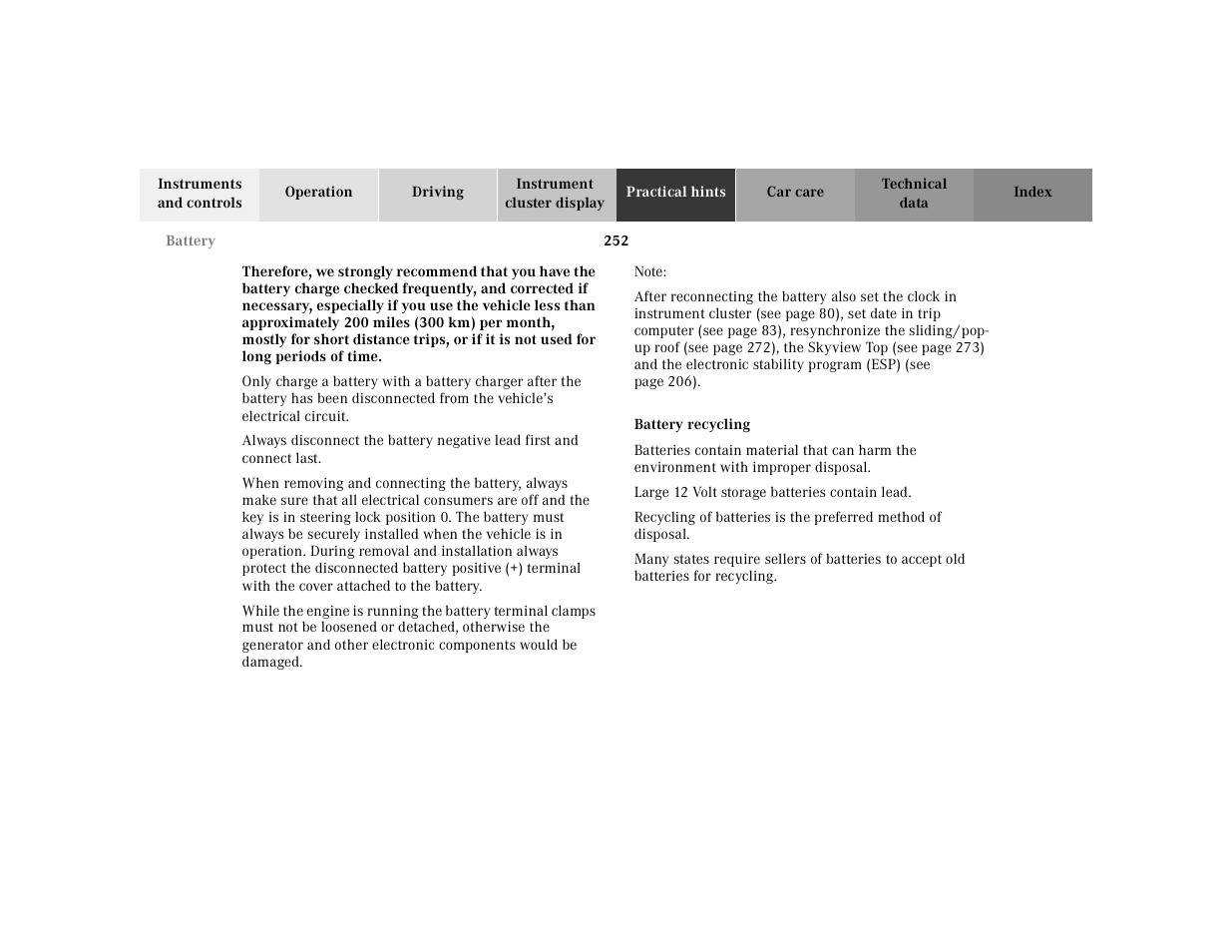 Mercedes-Benz 2001 ML 55 AMG User Manual | Page 255 / 317