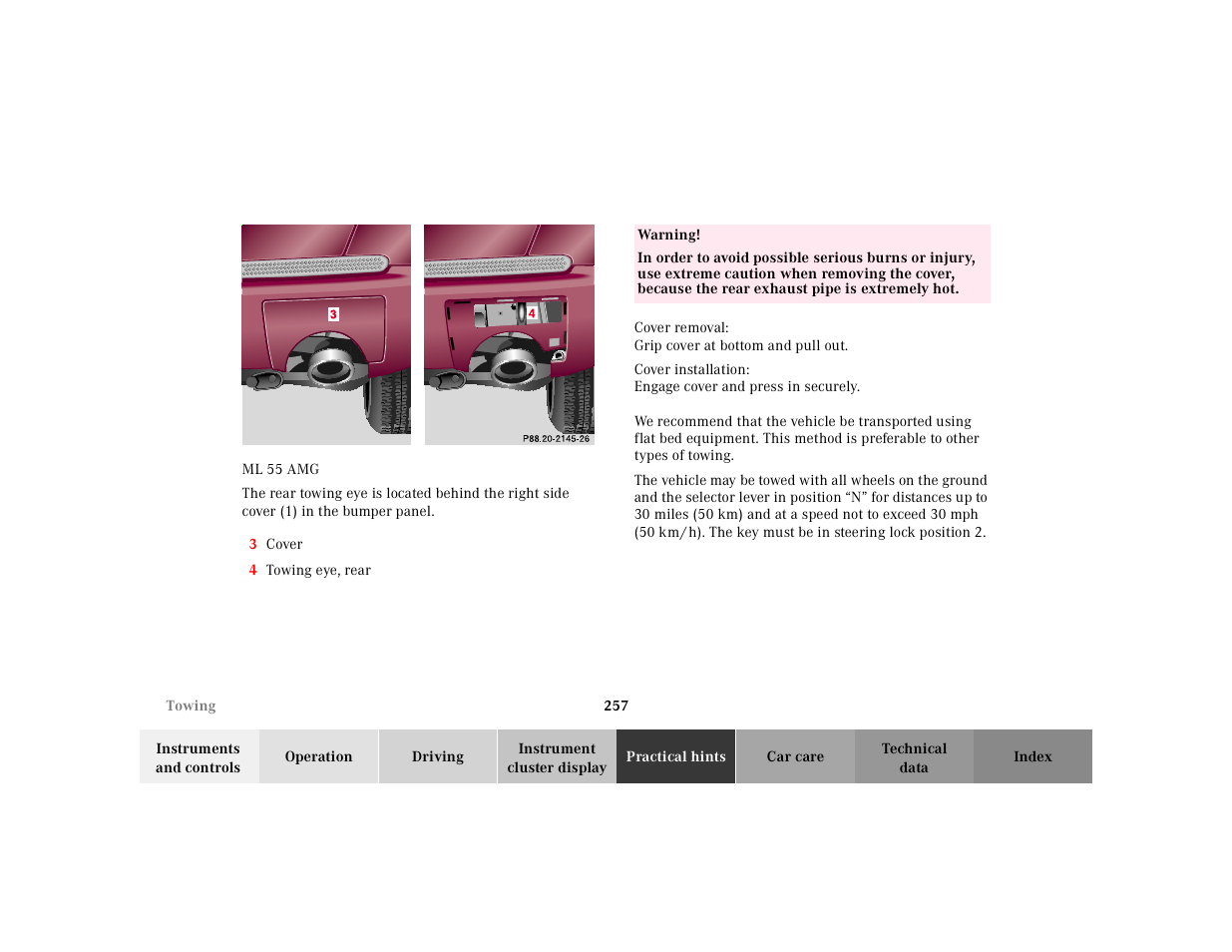 Mercedes-Benz 2001 ML 55 AMG User Manual | Page 260 / 317