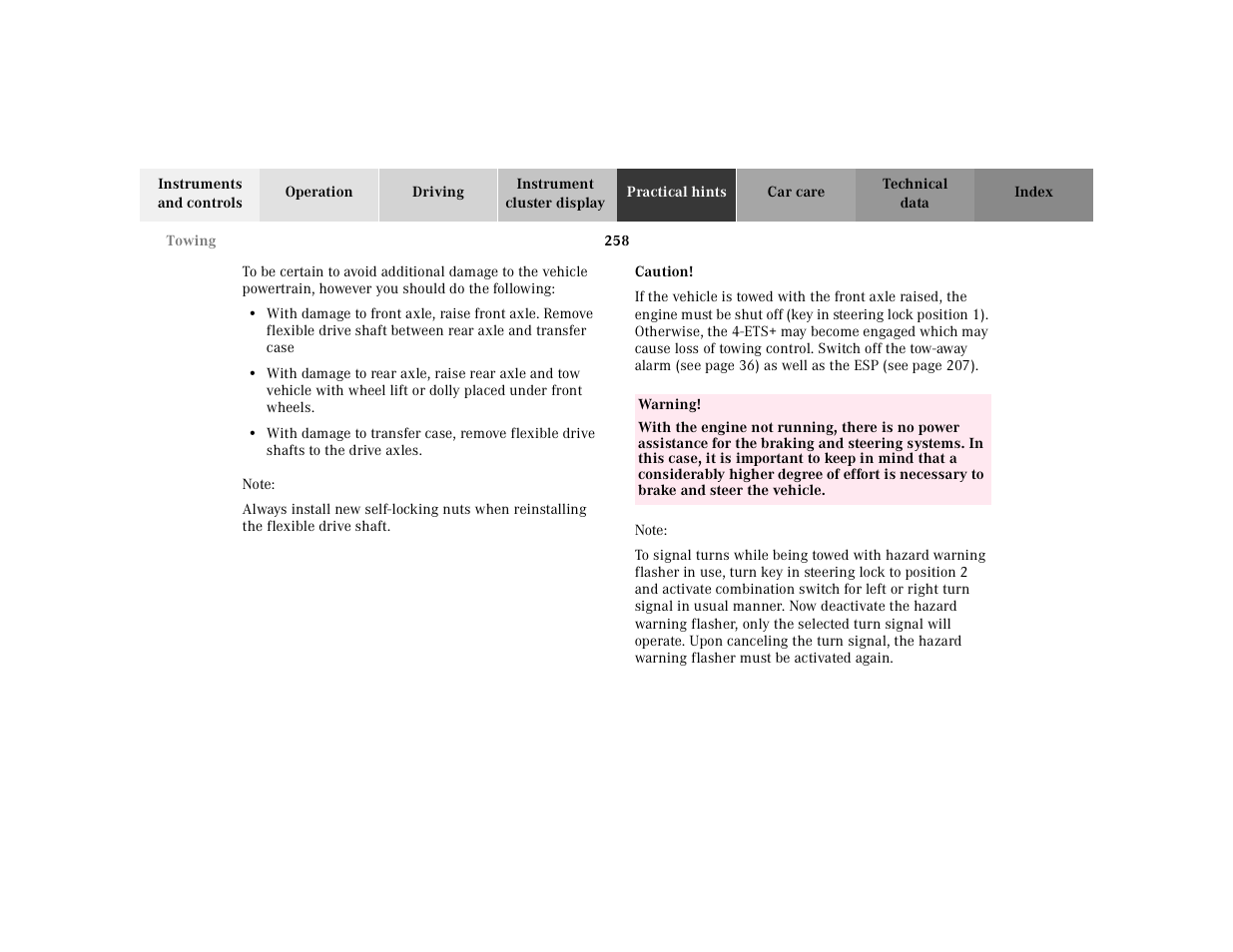 Mercedes-Benz 2001 ML 55 AMG User Manual | Page 261 / 317