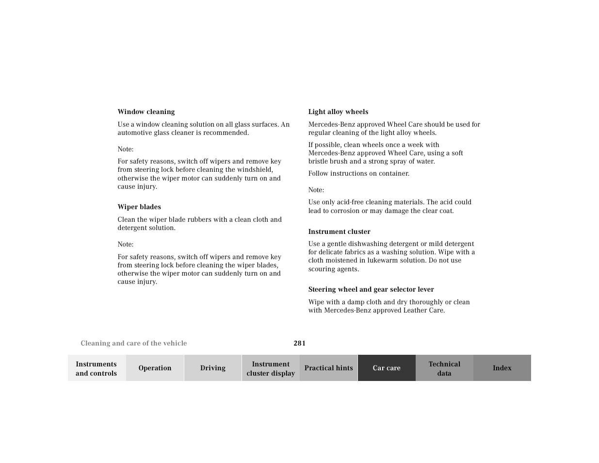 Mercedes-Benz 2001 ML 55 AMG User Manual | Page 284 / 317