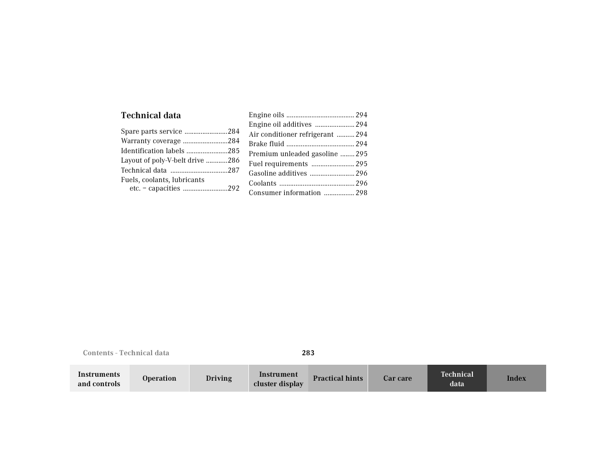 Mercedes-Benz 2001 ML 55 AMG User Manual | Page 286 / 317