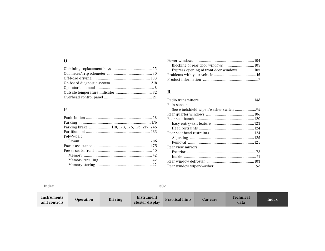 Mercedes-Benz 2001 ML 55 AMG User Manual | Page 310 / 317