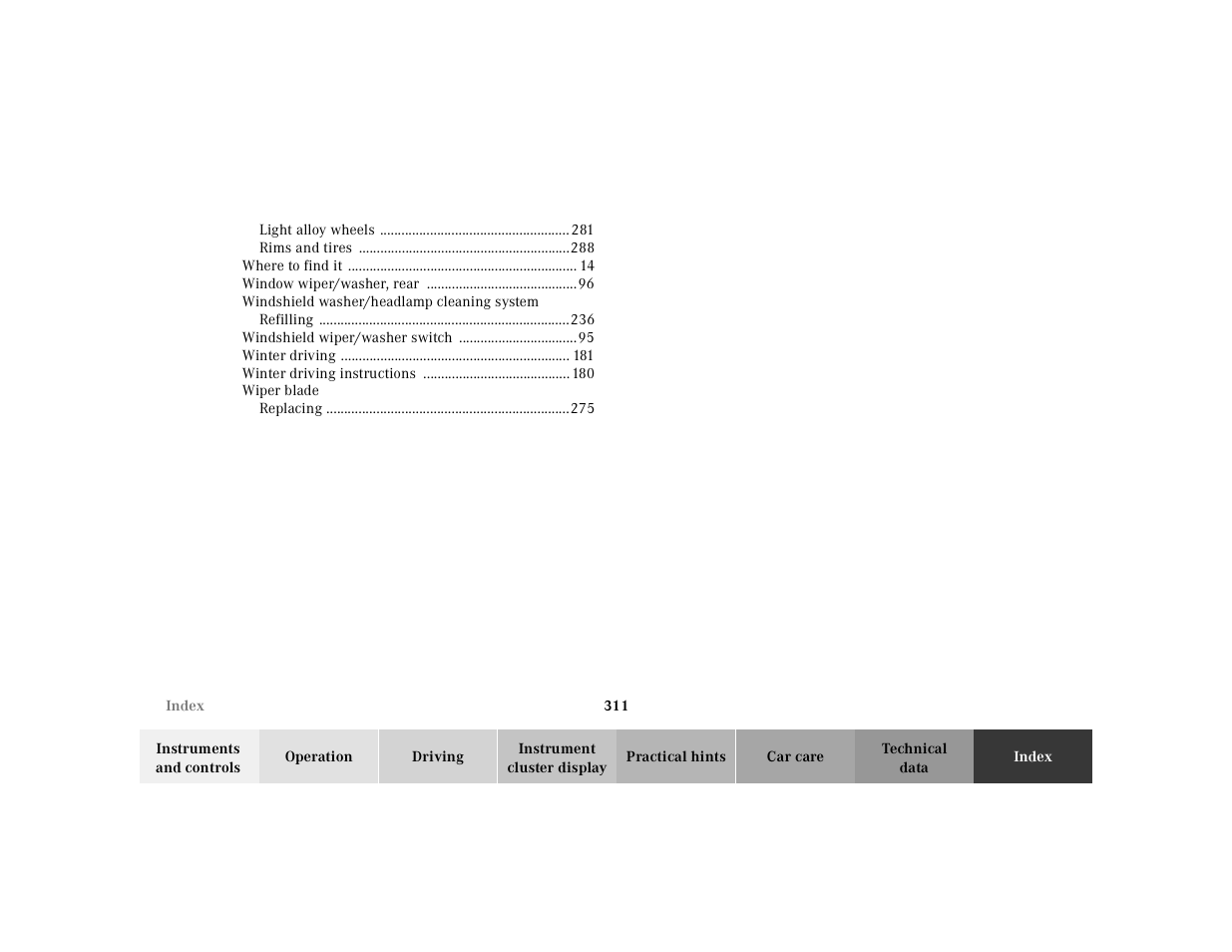 Mercedes-Benz 2001 ML 55 AMG User Manual | Page 314 / 317