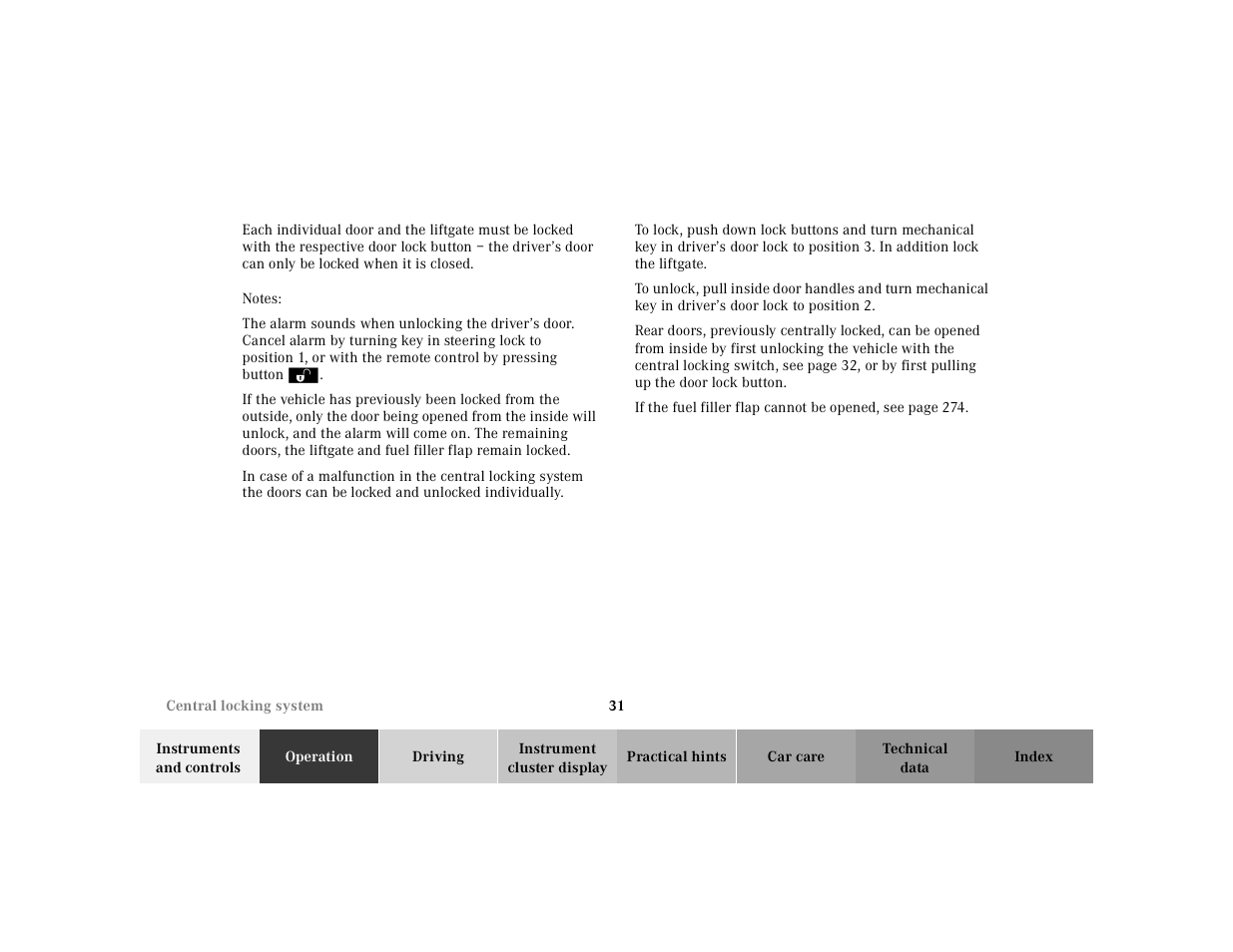 Mercedes-Benz 2001 ML 55 AMG User Manual | Page 34 / 317