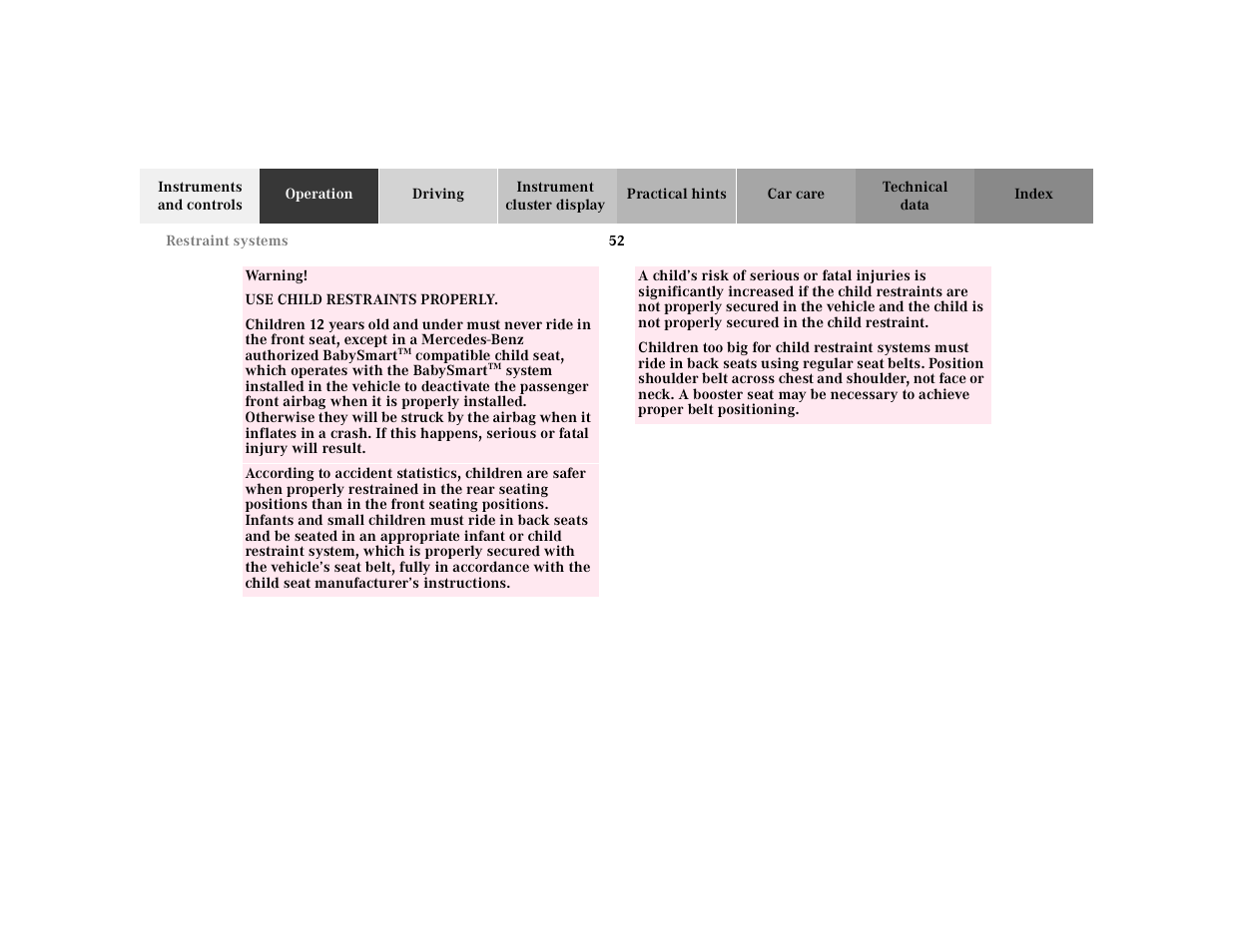 Mercedes-Benz 2001 ML 55 AMG User Manual | Page 55 / 317