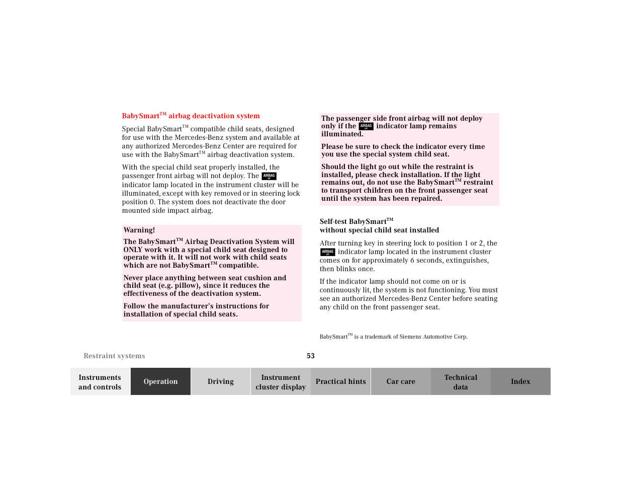 Mercedes-Benz 2001 ML 55 AMG User Manual | Page 56 / 317