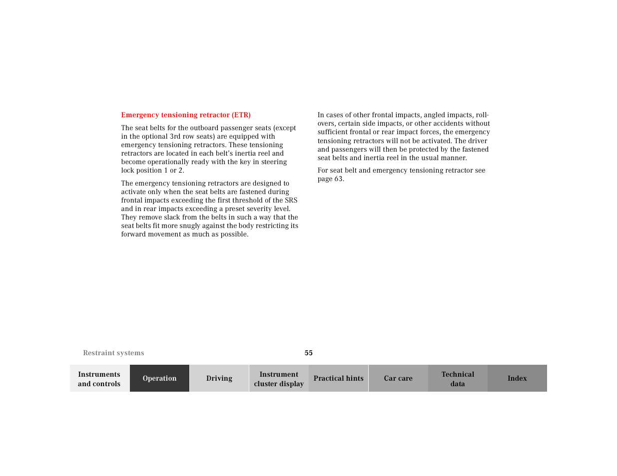 Mercedes-Benz 2001 ML 55 AMG User Manual | Page 58 / 317