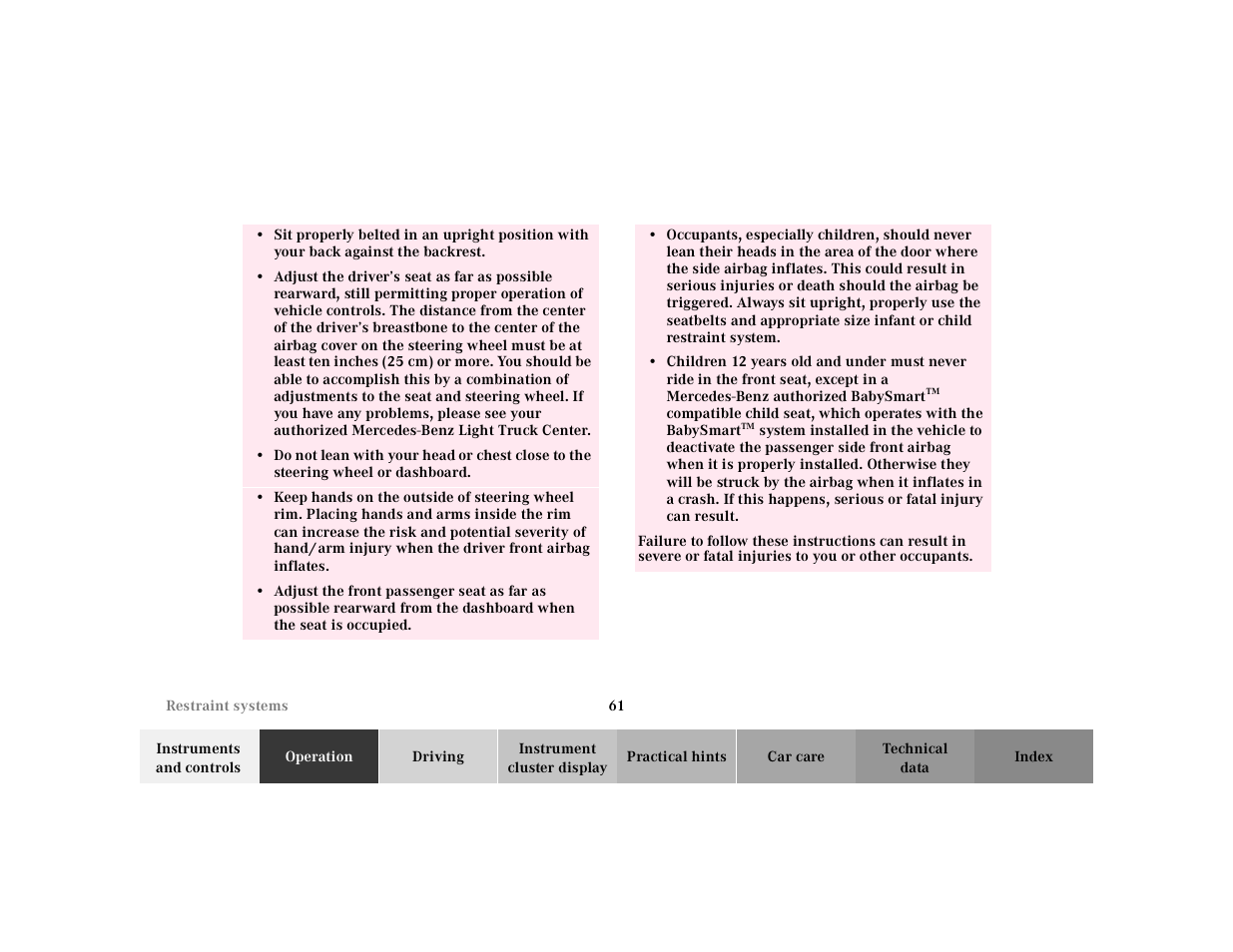 Mercedes-Benz 2001 ML 55 AMG User Manual | Page 64 / 317