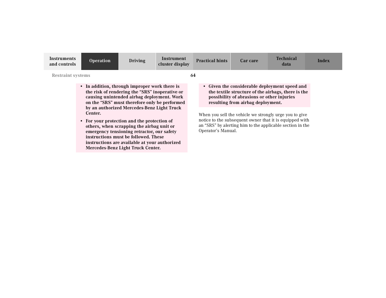 Mercedes-Benz 2001 ML 55 AMG User Manual | Page 67 / 317