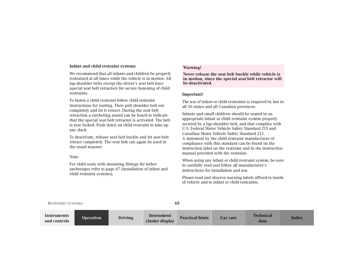 Mercedes-Benz 2001 ML 55 AMG User Manual | Page 68 / 317