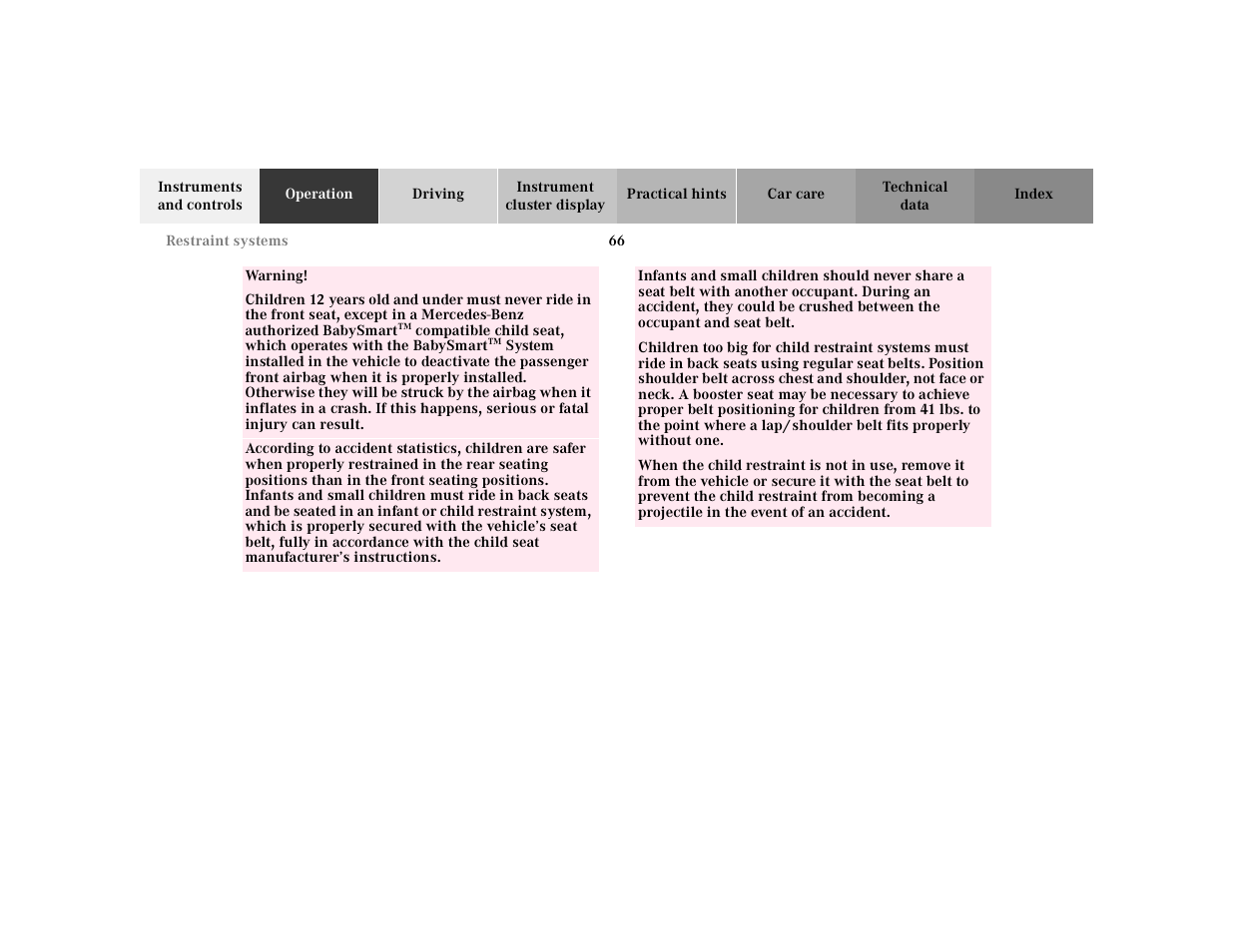 Mercedes-Benz 2001 ML 55 AMG User Manual | Page 69 / 317