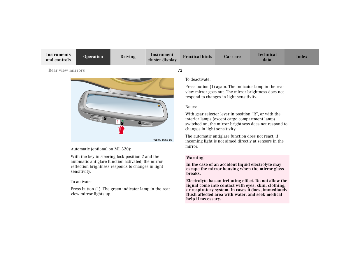 Mercedes-Benz 2001 ML 55 AMG User Manual | Page 75 / 317