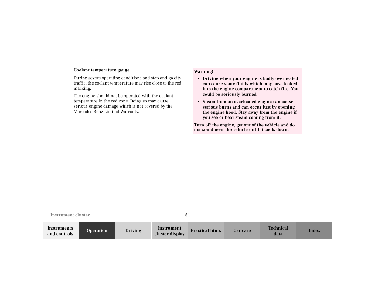 Mercedes-Benz 2001 ML 55 AMG User Manual | Page 84 / 317