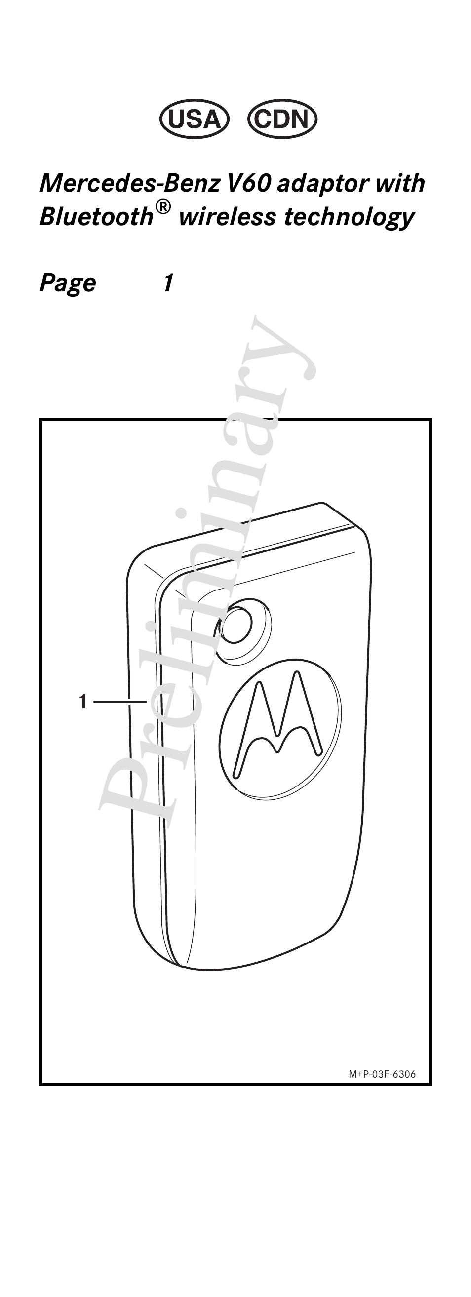 Pre lim in ar y | Mercedes-Benz V60 User Manual | Page 2 / 14