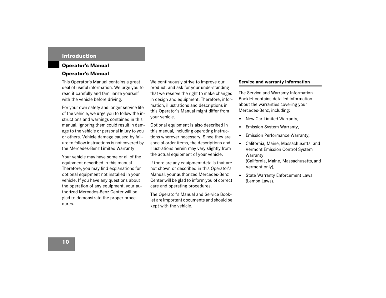 Mercedes-Benz 2003 E-Class User Manual | Page 10 / 399