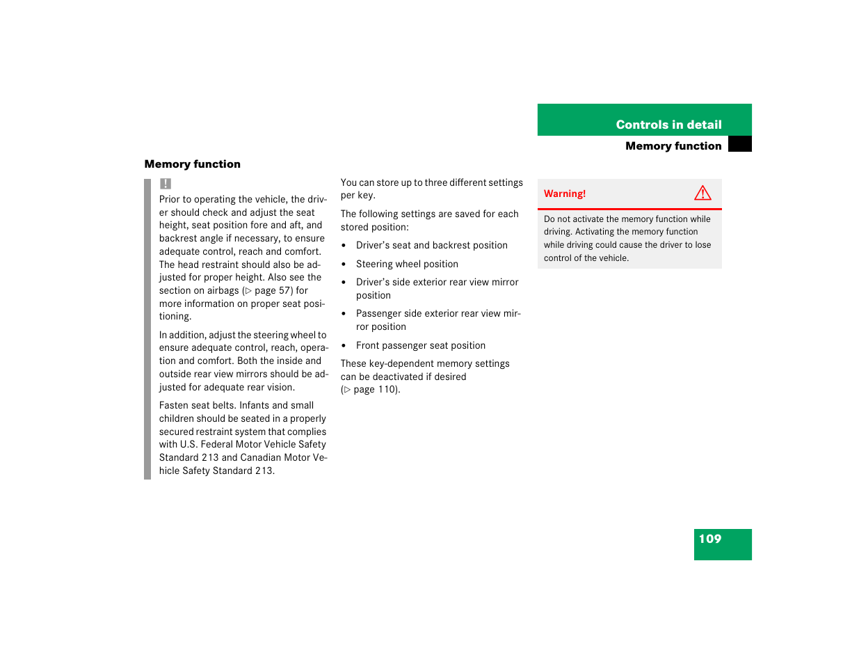 Mercedes-Benz 2003 E-Class User Manual | Page 109 / 399