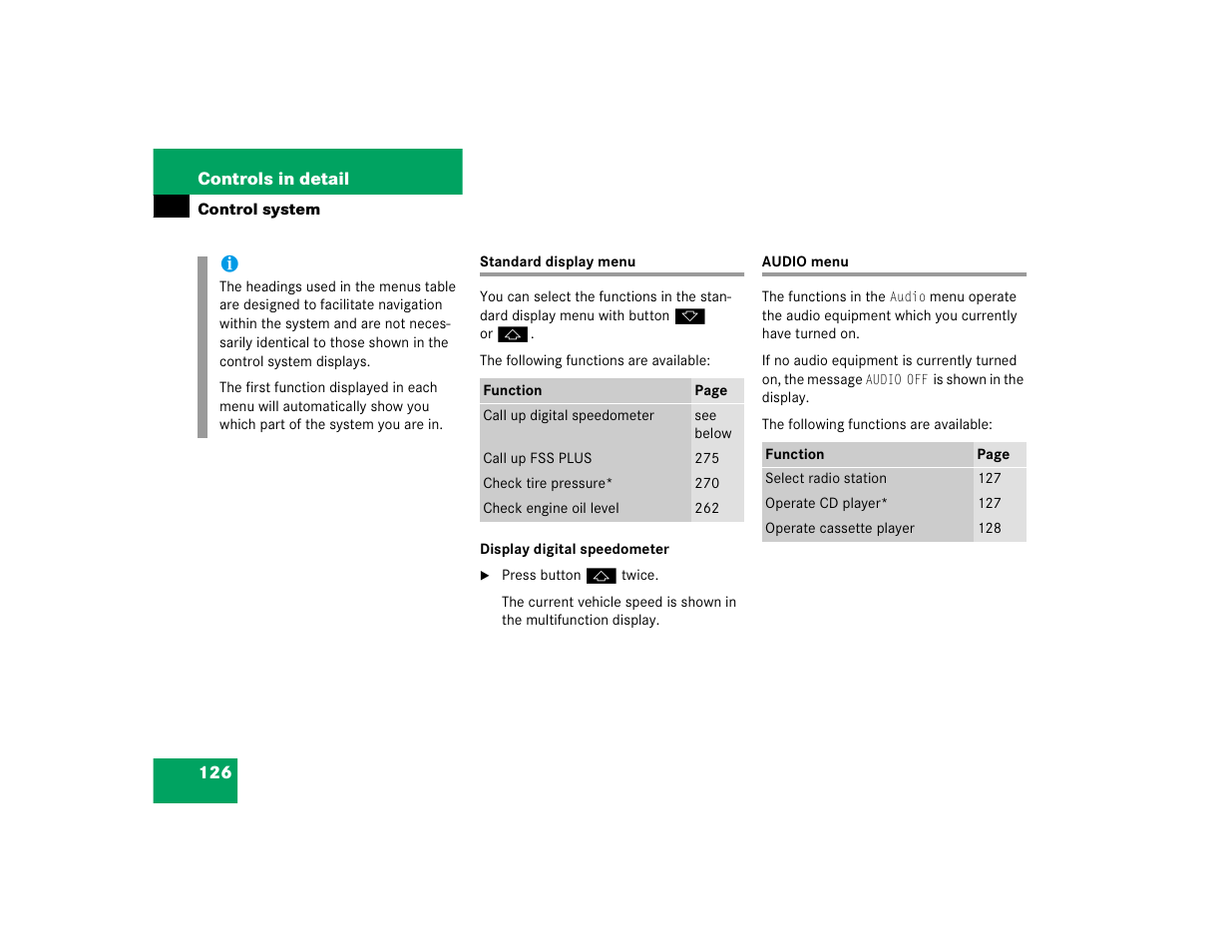 Mercedes-Benz 2003 E-Class User Manual | Page 126 / 399