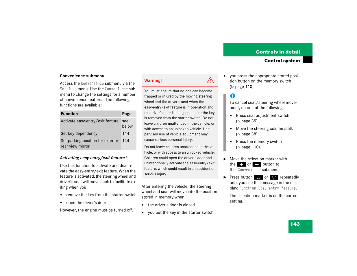 Mercedes-Benz 2003 E-Class User Manual | Page 143 / 399