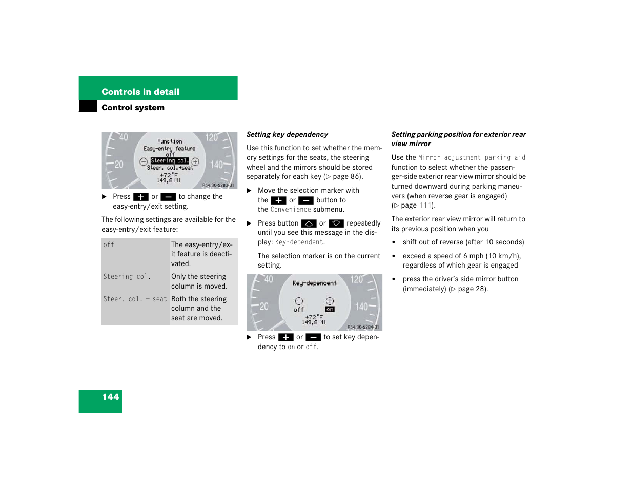 Mercedes-Benz 2003 E-Class User Manual | Page 144 / 399