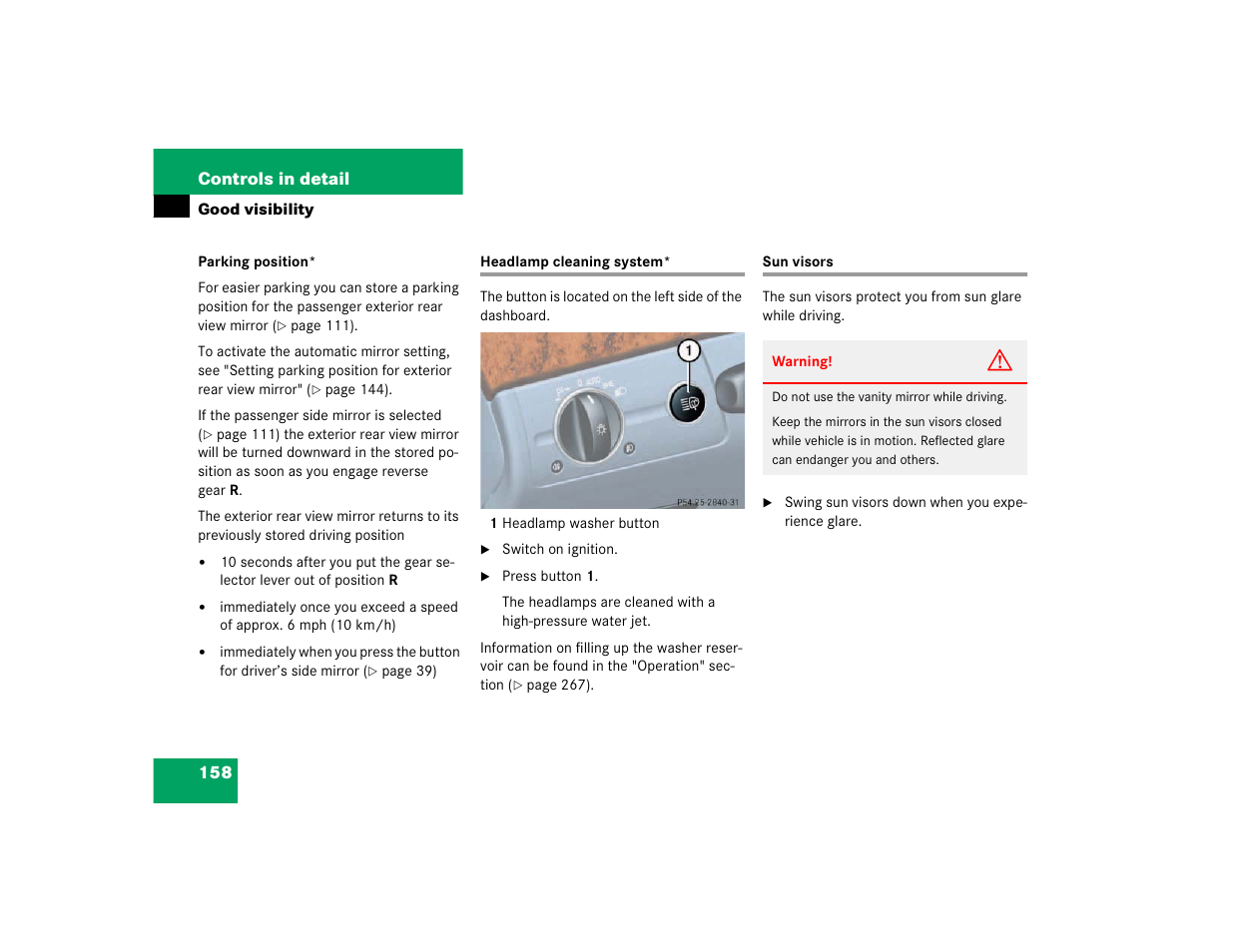 Mercedes-Benz 2003 E-Class User Manual | Page 158 / 399