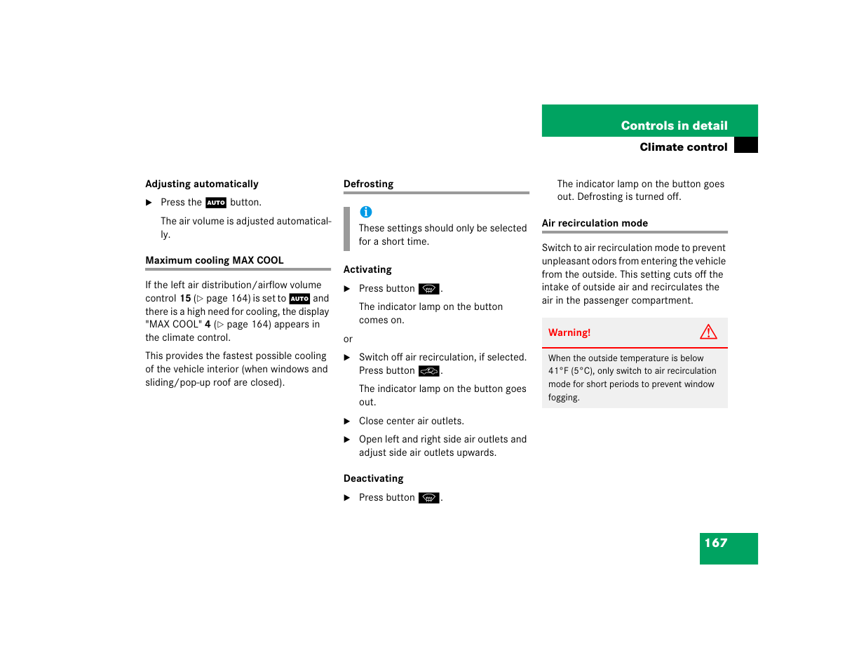 Mercedes-Benz 2003 E-Class User Manual | Page 167 / 399