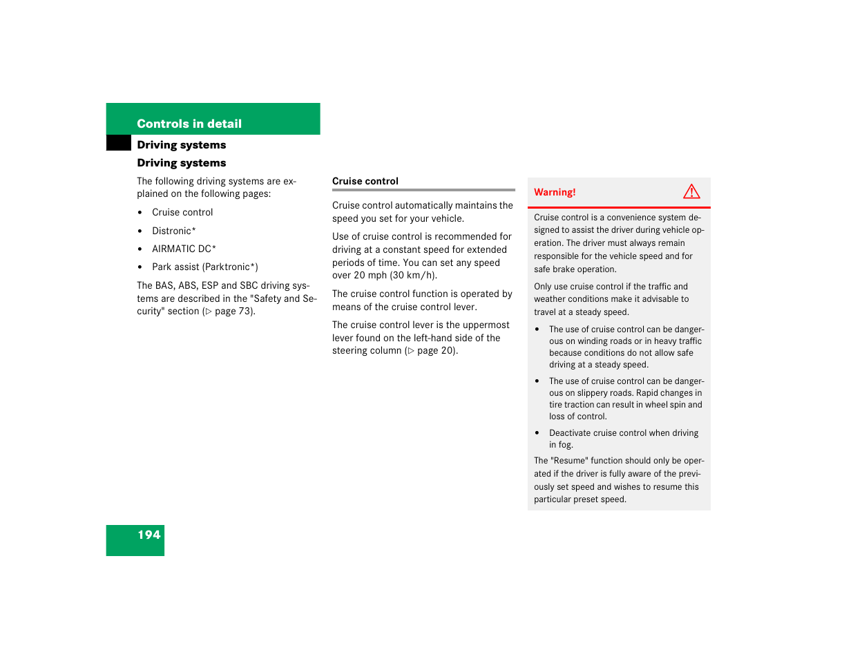 Mercedes-Benz 2003 E-Class User Manual | Page 194 / 399