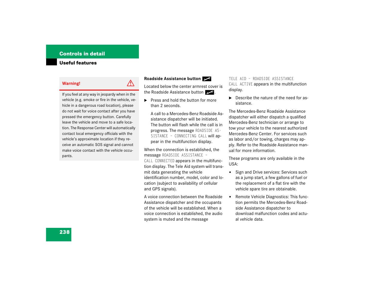 Mercedes-Benz 2003 E-Class User Manual | Page 238 / 399