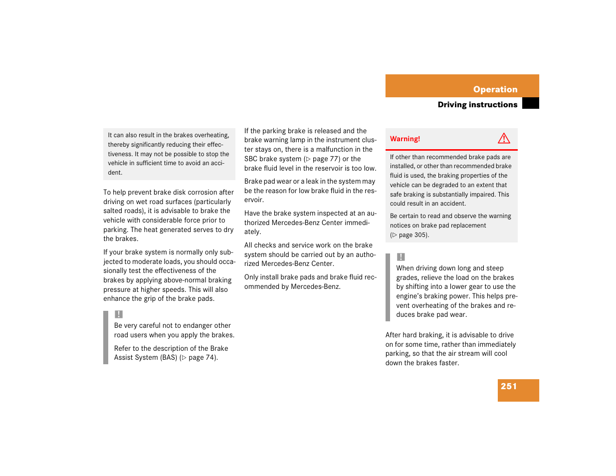 Mercedes-Benz 2003 E-Class User Manual | Page 251 / 399