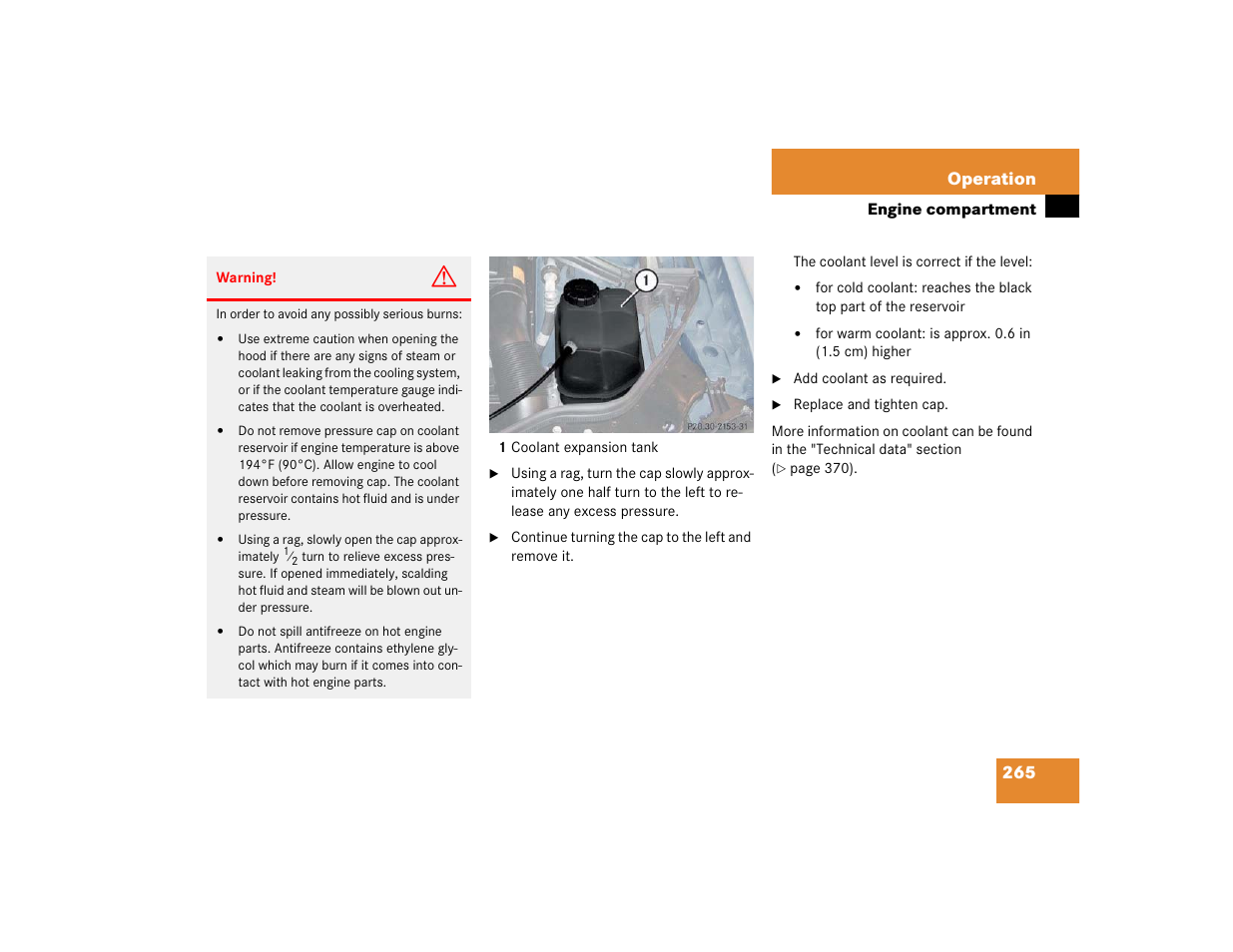 265 operation | Mercedes-Benz 2003 E-Class User Manual | Page 265 / 399