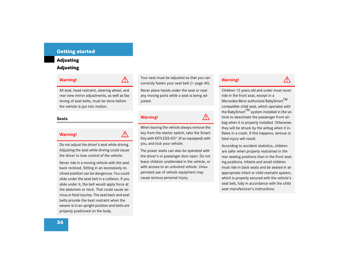 Mercedes-Benz 2003 E-Class User Manual | Page 34 / 399