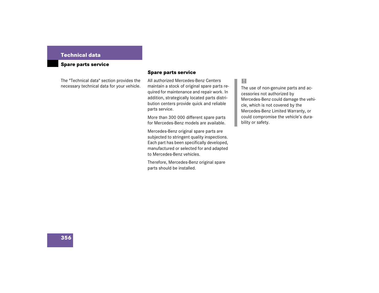 Mercedes-Benz 2003 E-Class User Manual | Page 356 / 399