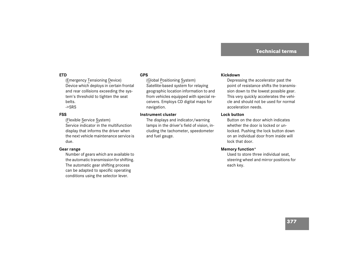 Mercedes-Benz 2003 E-Class User Manual | Page 377 / 399