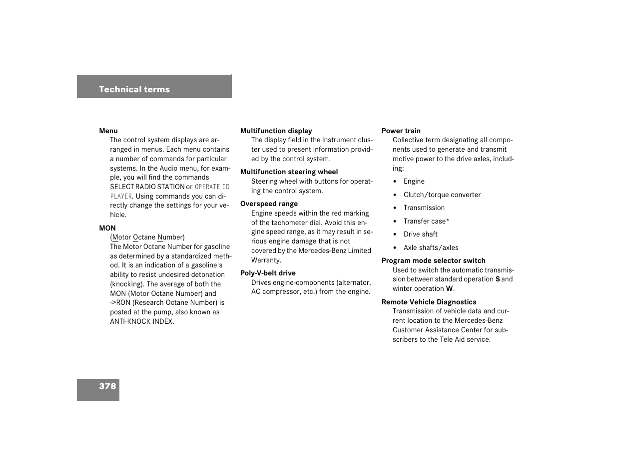 Mercedes-Benz 2003 E-Class User Manual | Page 378 / 399