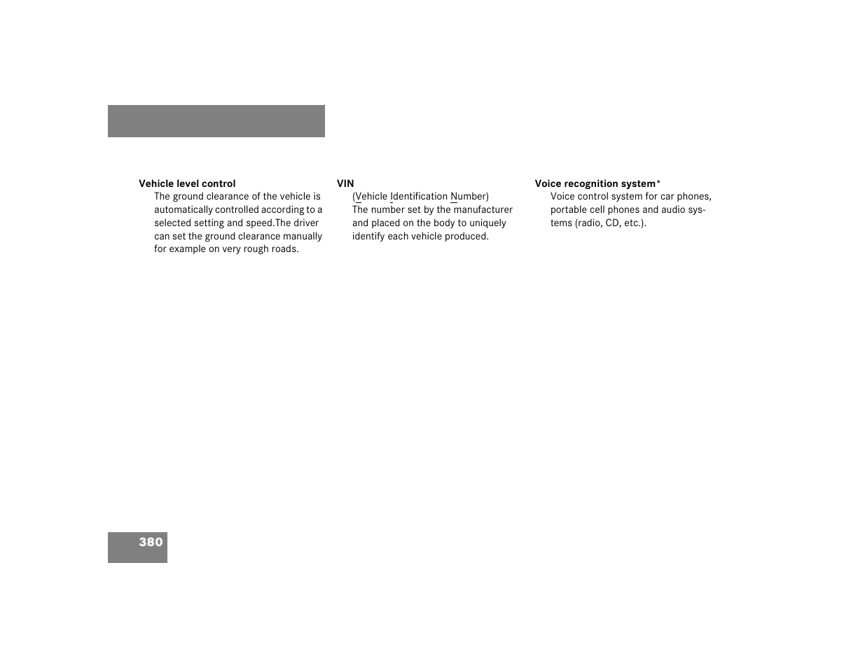 Mercedes-Benz 2003 E-Class User Manual | Page 380 / 399