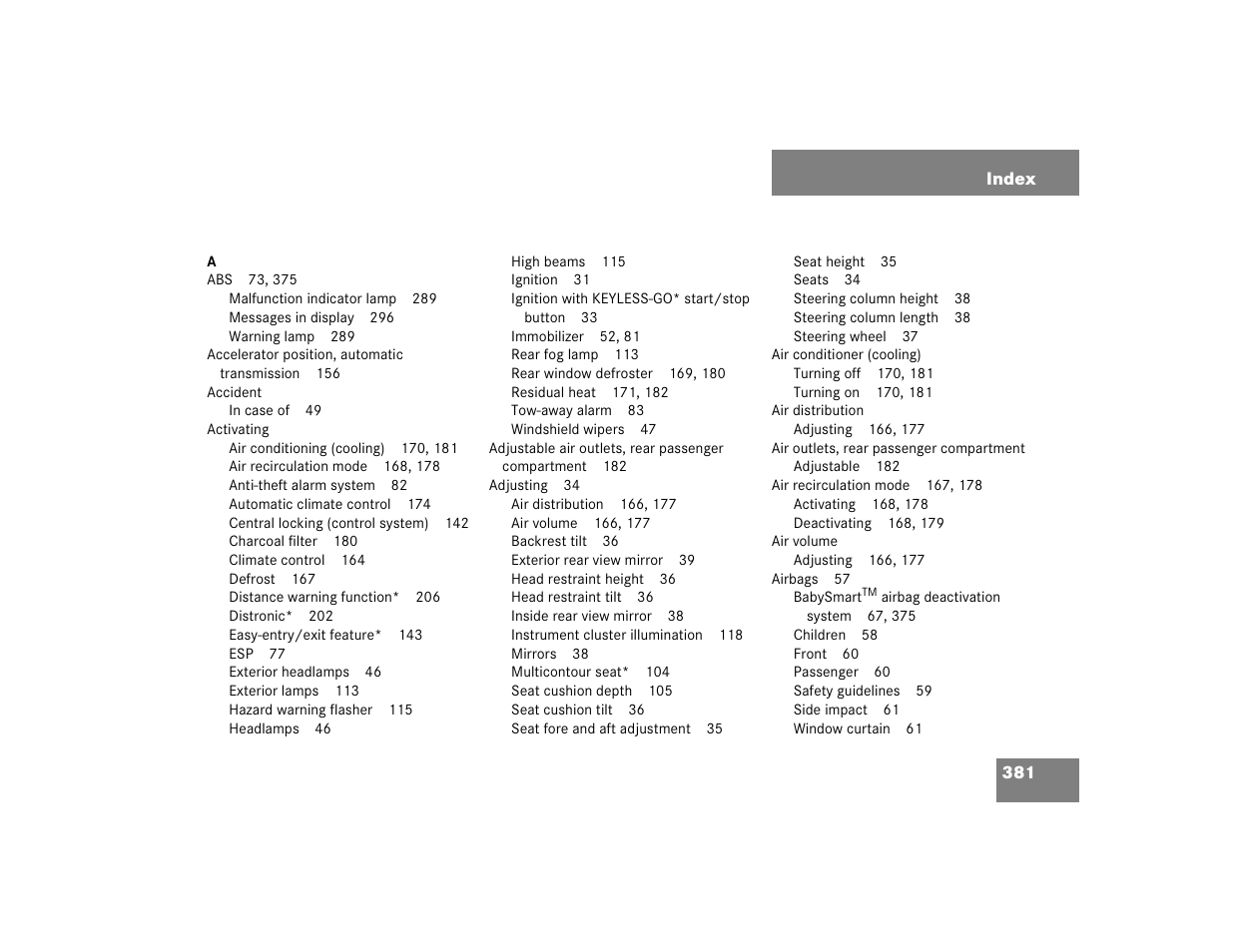 Mercedes-Benz 2003 E-Class User Manual | Page 381 / 399