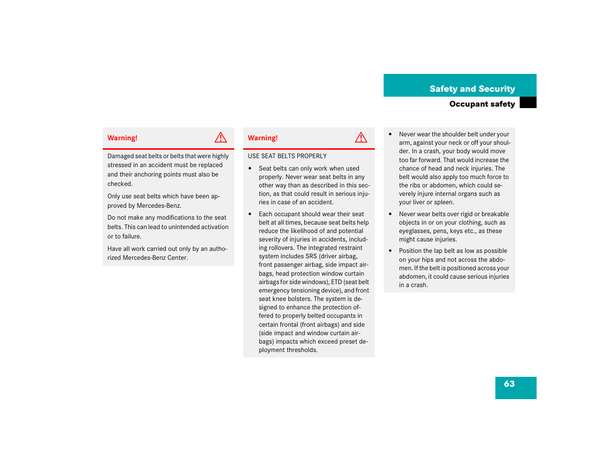 Mercedes-Benz 2003 E-Class User Manual | Page 63 / 399
