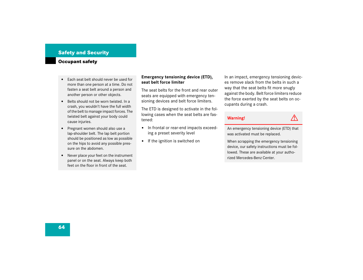 Mercedes-Benz 2003 E-Class User Manual | Page 64 / 399