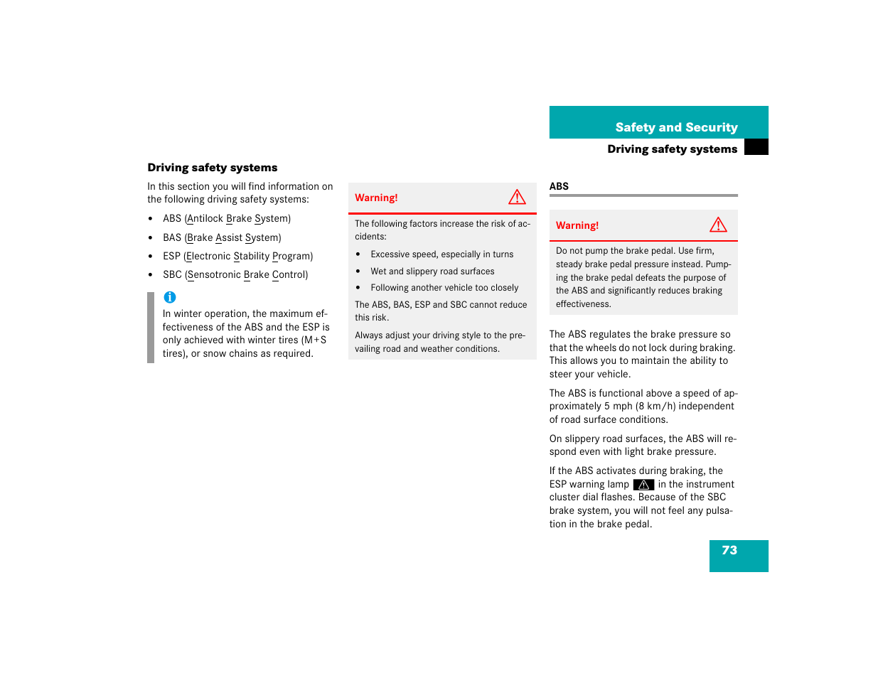 Mercedes-Benz 2003 E-Class User Manual | Page 73 / 399