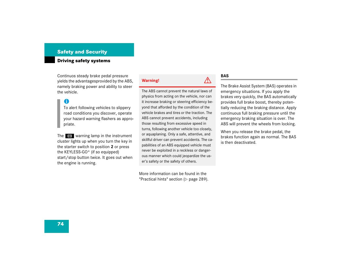 Mercedes-Benz 2003 E-Class User Manual | Page 74 / 399