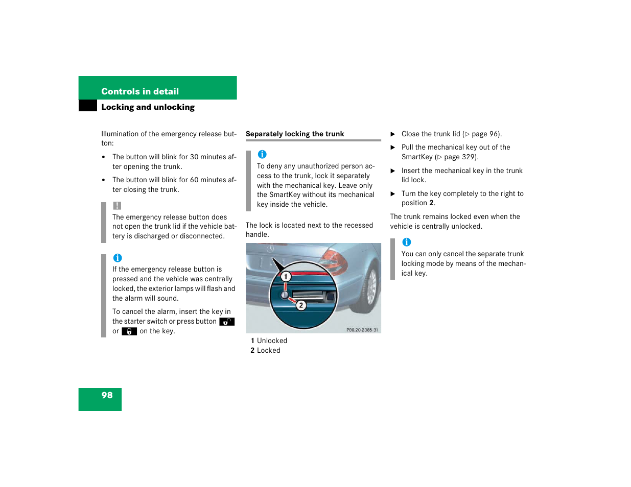 Mercedes-Benz 2003 E-Class User Manual | Page 98 / 399