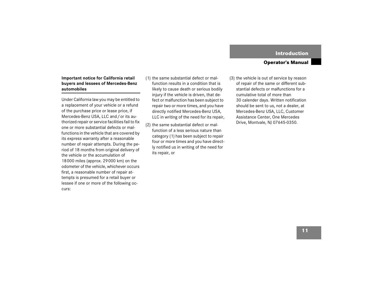 Mercedes-Benz 2004 CLK 500 User Manual | Page 11 / 464